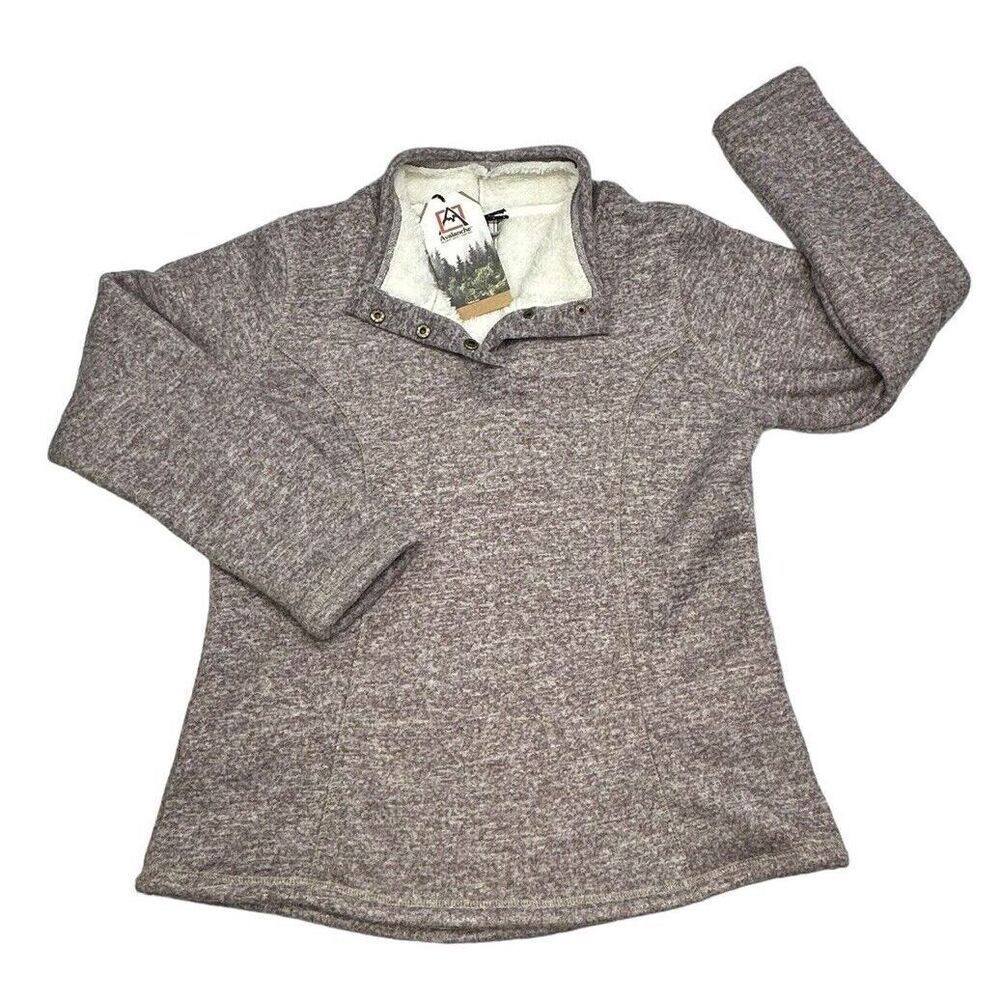 NWT New Avalanche Soft Lined Pullover Maroon White Women’s Sweater Size XL